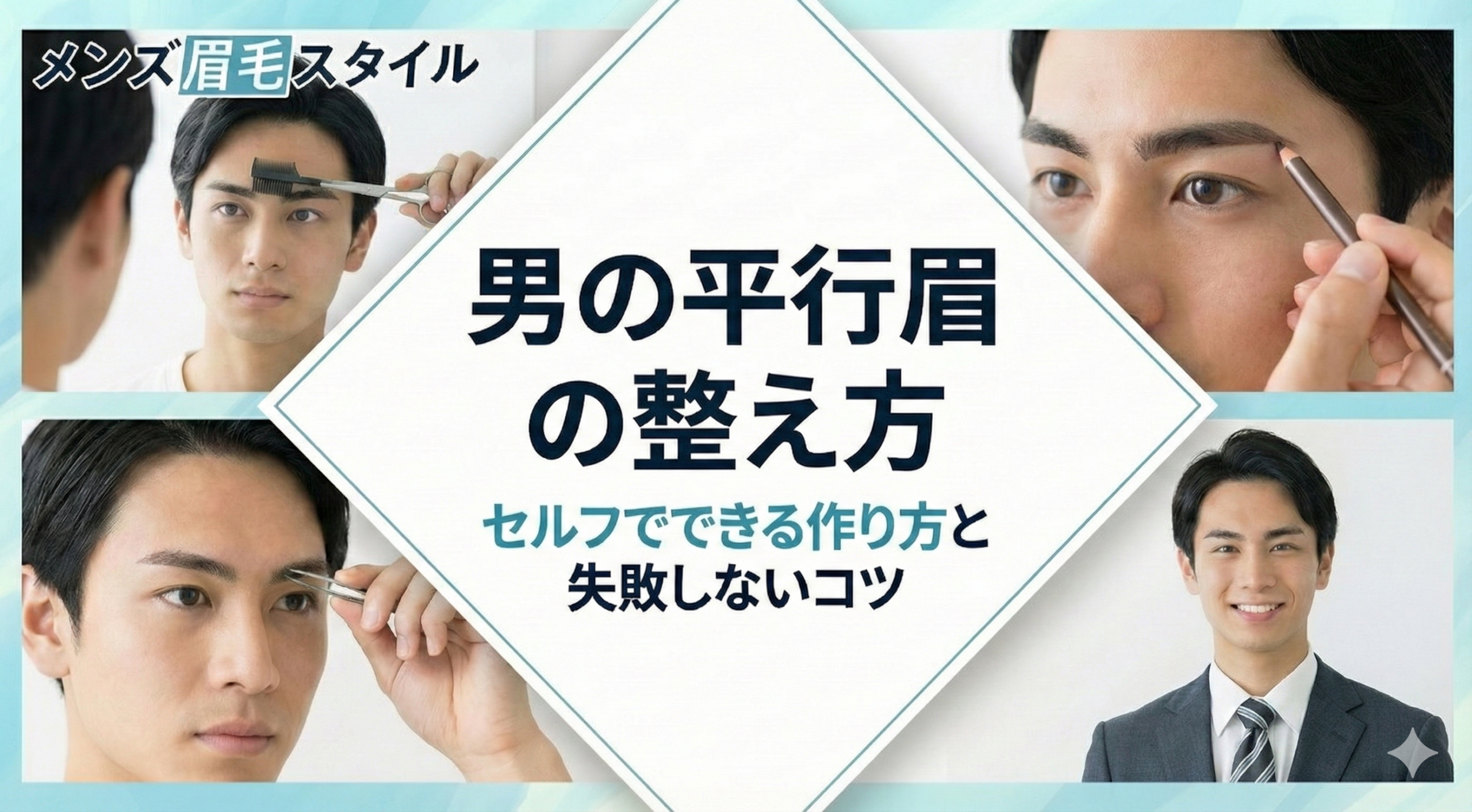 男の平行眉の整え方|セルフでできる作り方と失敗しないコツ