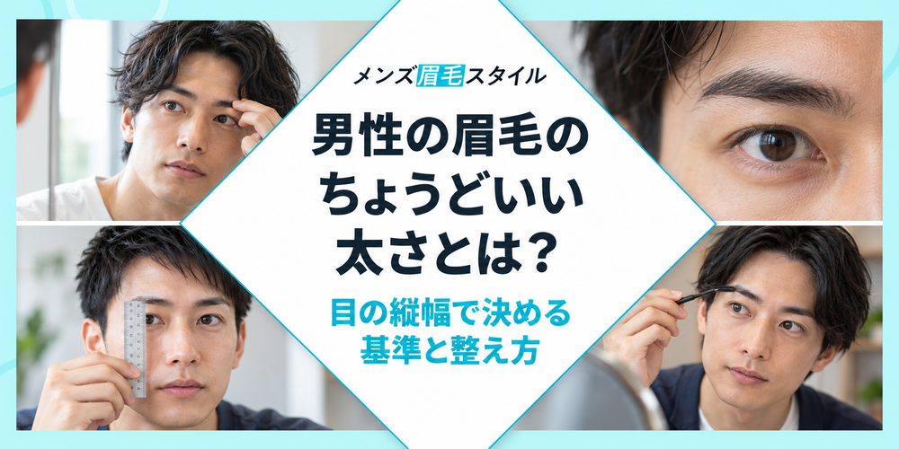 男性の眉毛の太さはどのくらい？目の縦幅で決めるちょうどいい基準と整え方